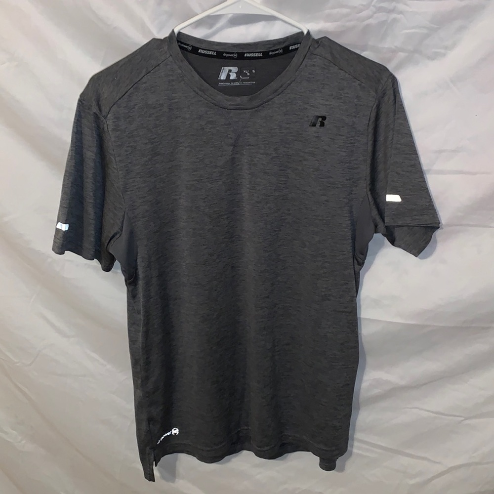 Grey Russlle Athletic dry fit. Size large.